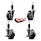Service Caster 3.5'' Thermoplastic Rubber Wheel Swivel 1-1/8'' Expanding Stem Caster Set 2 Brakes, 4PK SCC-EX20S3514-TPRB-2-TLB-2-118 - alternate 2